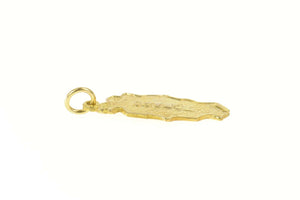 14K Tobago Island Map Souvenir Travel Charm/Pendant Yellow Gold