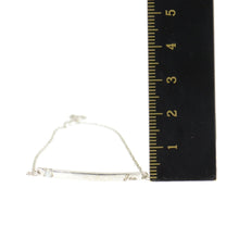 Load image into Gallery viewer, 14K Diamond Inset Curved Bar Jen Name Chain Bracelet 7&quot; White Gold