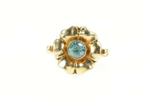 Load image into Gallery viewer, 10K 1930&#39;s Zircon Ornate Flower Blossom Ring Size 4.75 Yellow Gold