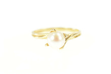 Load image into Gallery viewer, 10K Classic Simple 6.5mm Pearl Engagement Bypass Ring Size 6.5 Yellow Gold