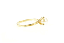 Load image into Gallery viewer, 10K Classic Simple 6.5mm Pearl Engagement Bypass Ring Size 6.5 Yellow Gold