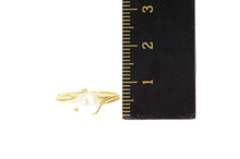 Load image into Gallery viewer, 10K Classic Simple 6.5mm Pearl Engagement Bypass Ring Size 6.5 Yellow Gold