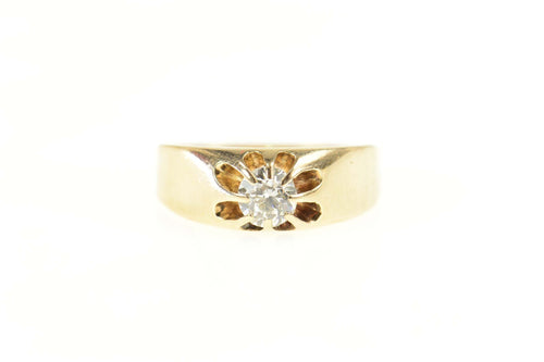 14K 0.61 Ct Old European Cut Diamond Engagement Ring Size 9.5 Yellow Gold