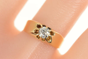 14K 0.61 Ct Old European Cut Diamond Engagement Ring Size 9.5 Yellow Gold