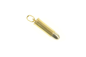 14K 3D Ornate Bullet Two Tone Charm/Pendant Yellow Gold