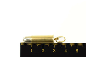 14K 3D Ornate Bullet Two Tone Charm/Pendant Yellow Gold