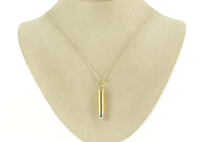 14K 3D Ornate Bullet Two Tone Charm/Pendant Yellow Gold