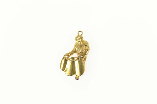 14K Spanish Matador Bull Fighter 3D Spain Charm/Pendant Yellow Gold