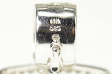 Load image into Gallery viewer, 14K 2.70 Pave Diamond Pearl Square Statement Pendant White Gold