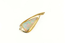 Load image into Gallery viewer, 14K Boulder Opal Diamond Accent Geometric Pendant Yellow Gold