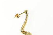Load image into Gallery viewer, 10K Diamond Twist Drop Spiral Dangle Earrings Yellow Gold