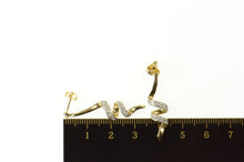 Load image into Gallery viewer, 10K Diamond Twist Drop Spiral Dangle Earrings Yellow Gold