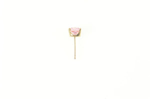 10K Princess Pink Cubic Zirconia Single Stud Earring Yellow Gold