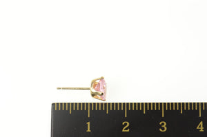 10K Princess Pink Cubic Zirconia Single Stud Earring Yellow Gold