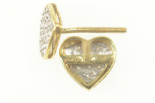 Load image into Gallery viewer, 10K Pave Diamond Heart Love Symbol Stud Earrings Yellow Gold