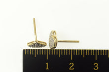 Load image into Gallery viewer, 10K Pave Diamond Heart Love Symbol Stud Earrings Yellow Gold