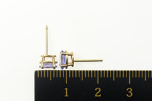 Load image into Gallery viewer, 14K Oval Tanzanite Solitaire Classic Simple Stud Earrings Yellow Gold