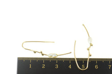 Load image into Gallery viewer, 14K Pearl Modernist Branch Curved Bar Dangle Earrings Yellow Gold