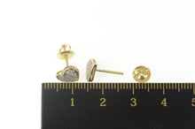 Load image into Gallery viewer, 10K Pave Diamond Heart Love Symbol Stud Earrings Yellow Gold