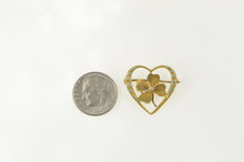 Load image into Gallery viewer, 14K Victorian Seed Pearl Enamel Heart Clover Pin/Brooch Yellow Gold