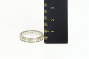 14K 1.10 Ctw Baguette Round Diamond Wedding Band Ring Size 6.5 White Gold