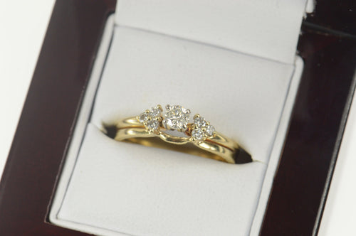 14K 0.40 Ctw Classic Diamond Engagement Wedding Ring Size 8.75 Yellow Gold