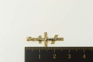 14K Crucifix Jesus Christ Cross Christian Symbol Charm/Pendant Yellow Gold