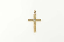 Load image into Gallery viewer, 10K Art Deco Diamond Heart Cross Christian Pendant Yellow Gold