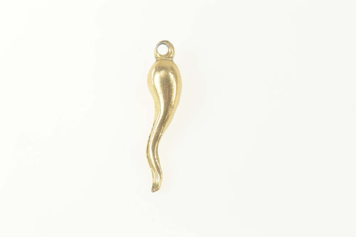 14K Traditional Italian Horn Protection Symbol Charm/Pendant Yellow Gold