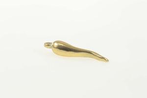 14K Traditional Italian Horn Protection Symbol Charm/Pendant Yellow Gold
