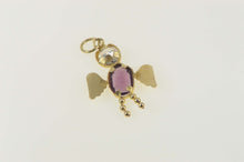 Load image into Gallery viewer, 14K February Birthstone Baby CZ Angel Charm/Pendant Yellow Gold