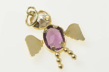 Load image into Gallery viewer, 14K February Birthstone Baby CZ Angel Charm/Pendant Yellow Gold