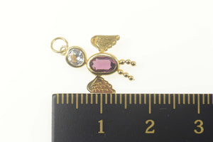 14K February Birthstone Baby CZ Angel Charm/Pendant Yellow Gold