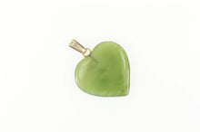 Load image into Gallery viewer, Gold Filled Carved Nephrite Jade Heart Love Symbol Pendant