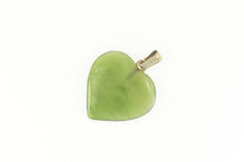 Load image into Gallery viewer, Gold Filled Carved Nephrite Jade Heart Love Symbol Pendant