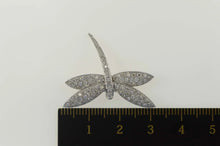 Load image into Gallery viewer, 18K 0.94 Ctw Pave Diamond Dragonfly Statement Pendant White Gold