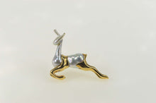 Load image into Gallery viewer, 18K Light Blue Baroque Pearl Antelope Deer Buck Pin/Brooch Yellow Gold