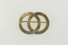 Load image into Gallery viewer, Gold Filled Grooved Pinstripe Circle Statement Pin/Brooch