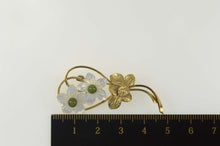 Load image into Gallery viewer, Gold Filled Mother of Pearl Carved Flower Nephrite Pin/Brooch