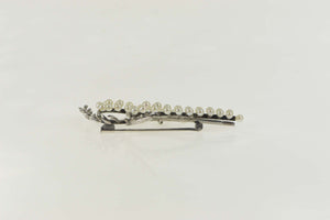 Sterling Silver Retro Pearl Artisanal Vine Cluster Fruit Pin/Brooch