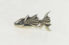 Load image into Gallery viewer, Sterling Silver Stylized Retro Fish Guppy Statement Pin/Brooch