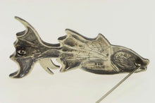 Load image into Gallery viewer, Sterling Silver Stylized Retro Fish Guppy Statement Pin/Brooch