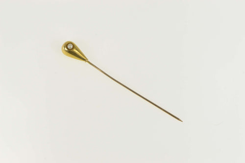 14K Victorian Seed Pearl Puffy Tear Drop Pin/Brooch Yellow Gold