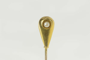 14K Victorian Seed Pearl Puffy Tear Drop Pin/Brooch Yellow Gold