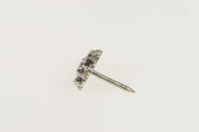 Load image into Gallery viewer, 14K 1930&#39;s Ruby Diamond Flower Cluster Lapel Stick Pin White Gold