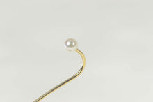 Load image into Gallery viewer, 14K Pearl Round Bar Boutonniere Formal Wedding Stick Pin Yellow Gold