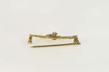 Load image into Gallery viewer, 10K Victorian Enamel Seed Pearl Flower Bar Pin/Brooch Yellow Gold