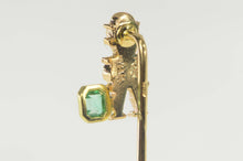 Load image into Gallery viewer, 18K Emerald Inca Peruvian Natural Emerald Stick Pin Yellow Gold