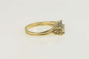 14K Natural Opal Baguette Emerald Peridot Diamond Ring Size 8 Yellow Gold