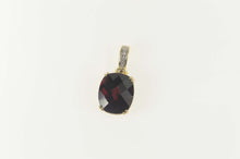 Load image into Gallery viewer, 14K Faceted Garnet Diamond Accent Statement Pendant Yellow Gold